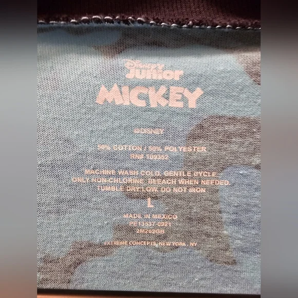 Disney Junior Mickey Mouse Blue Camo Large Shirt - Picture 4 of 4